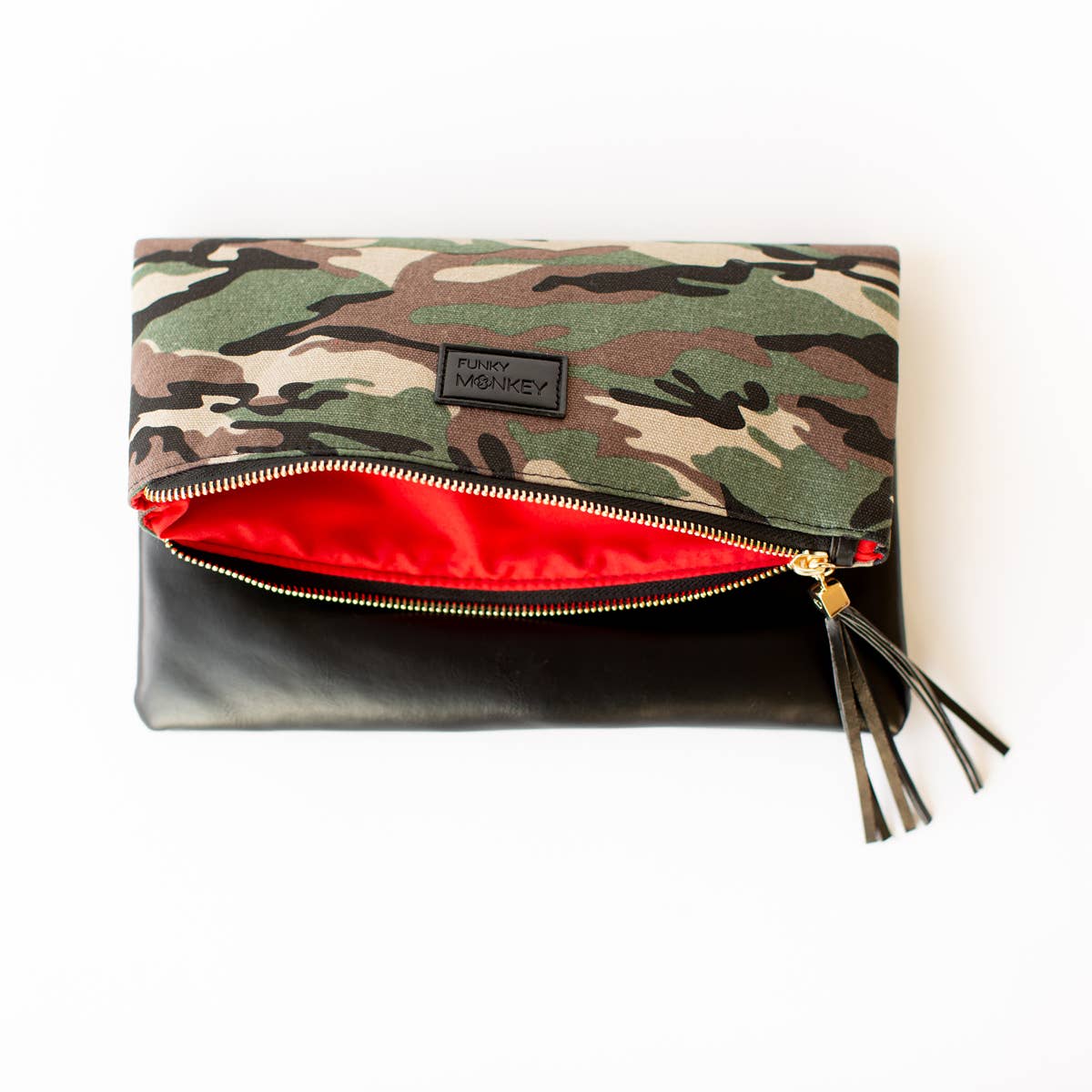 Camouflague Foldover Wristlet Clutch