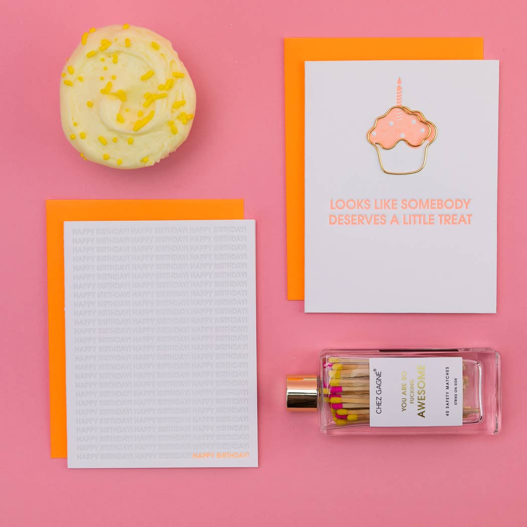 Looks Like Somebody Deserves A Little Treat - Congrats - Cupcake Paperclip Card