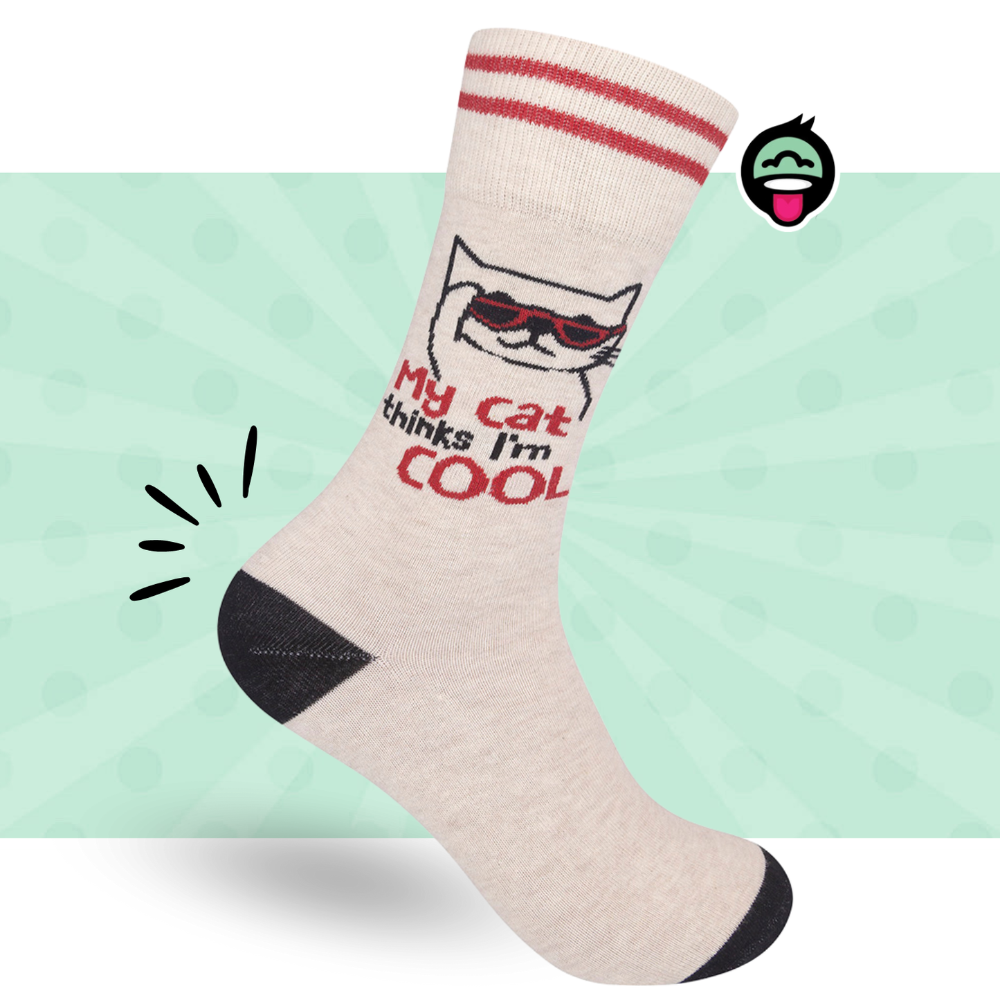 My Cat Thinks I'm Cool Socks | Funny Socks | For Pet Lovers