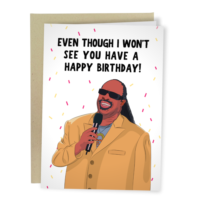Stevie Wonder Funny Birthday Card