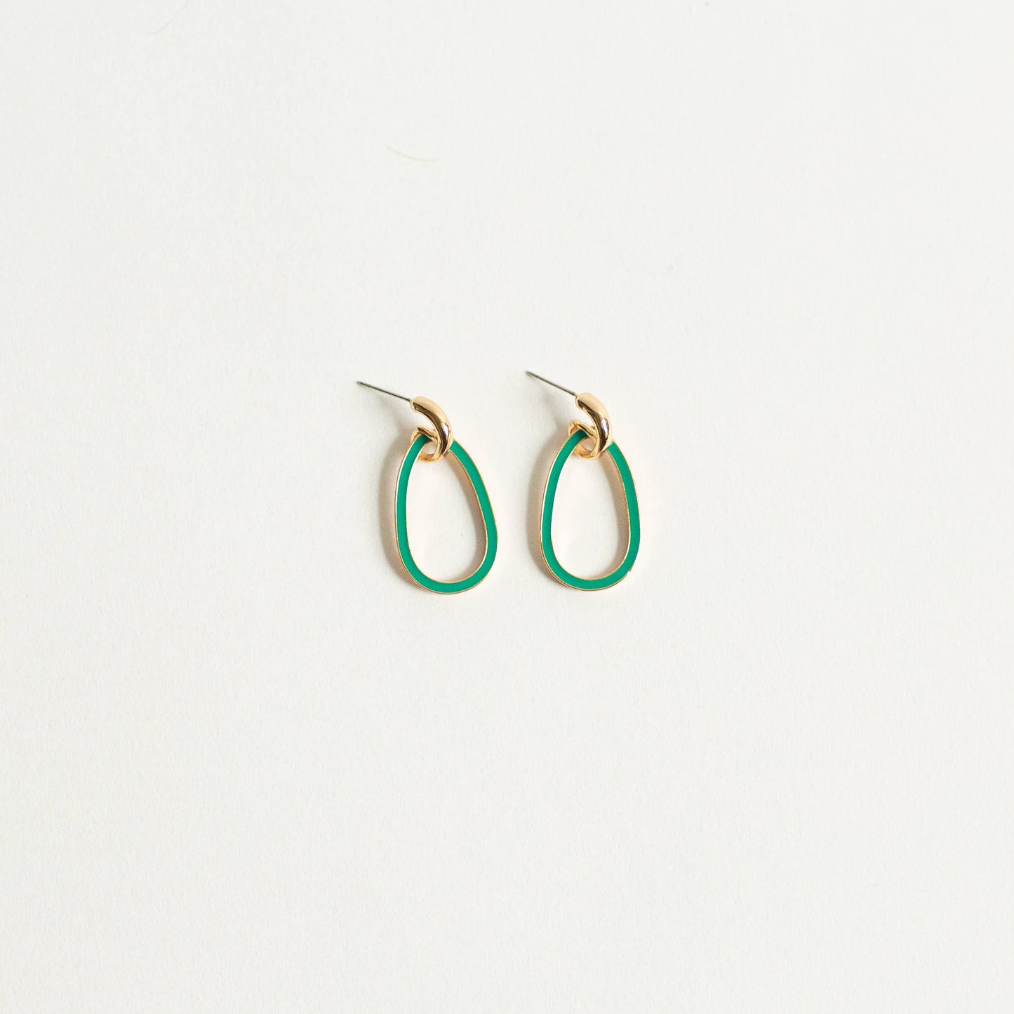 Ava Earring - Emerald - Hoop Style with Post