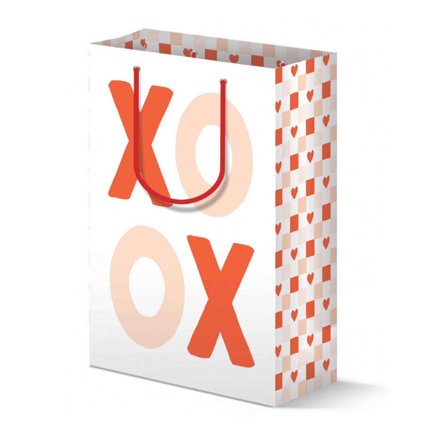 XOXO & Checkered Pink, Red Gift Bag