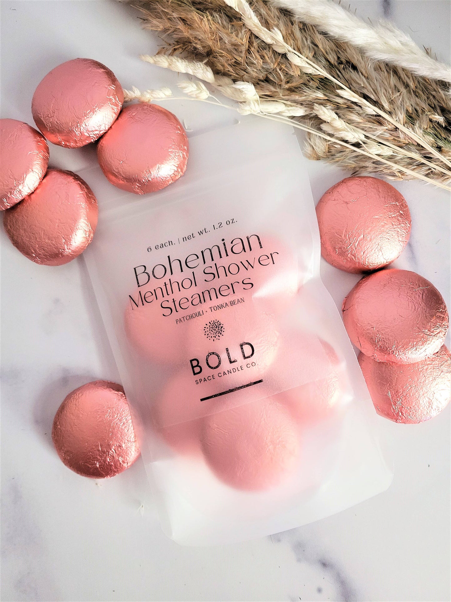 Bohemian | Patchouli + Tonka Bean Menthol Shower Steamers - 6 pack