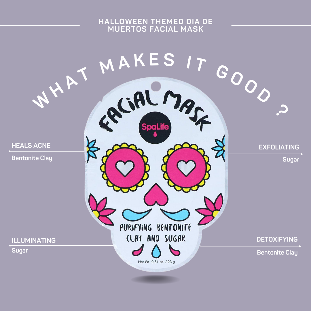 Halloween Dia de Muertos Inspired Skincare Sheet Mask