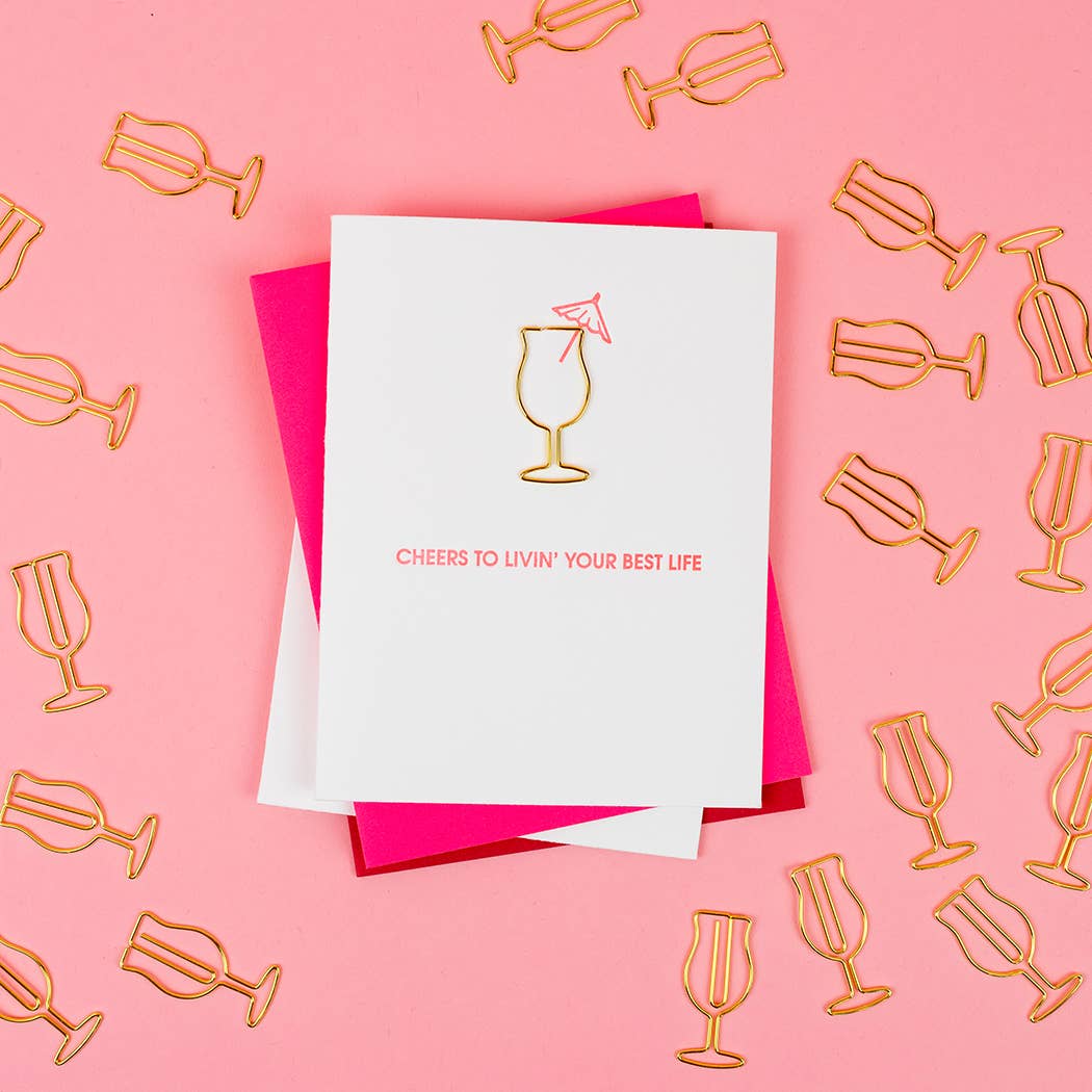 Cheers To Living Your Best Life - Daiquiri Paper Clip Letter