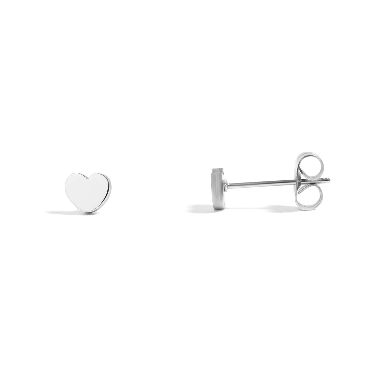 Gold Heart Stud Earrings