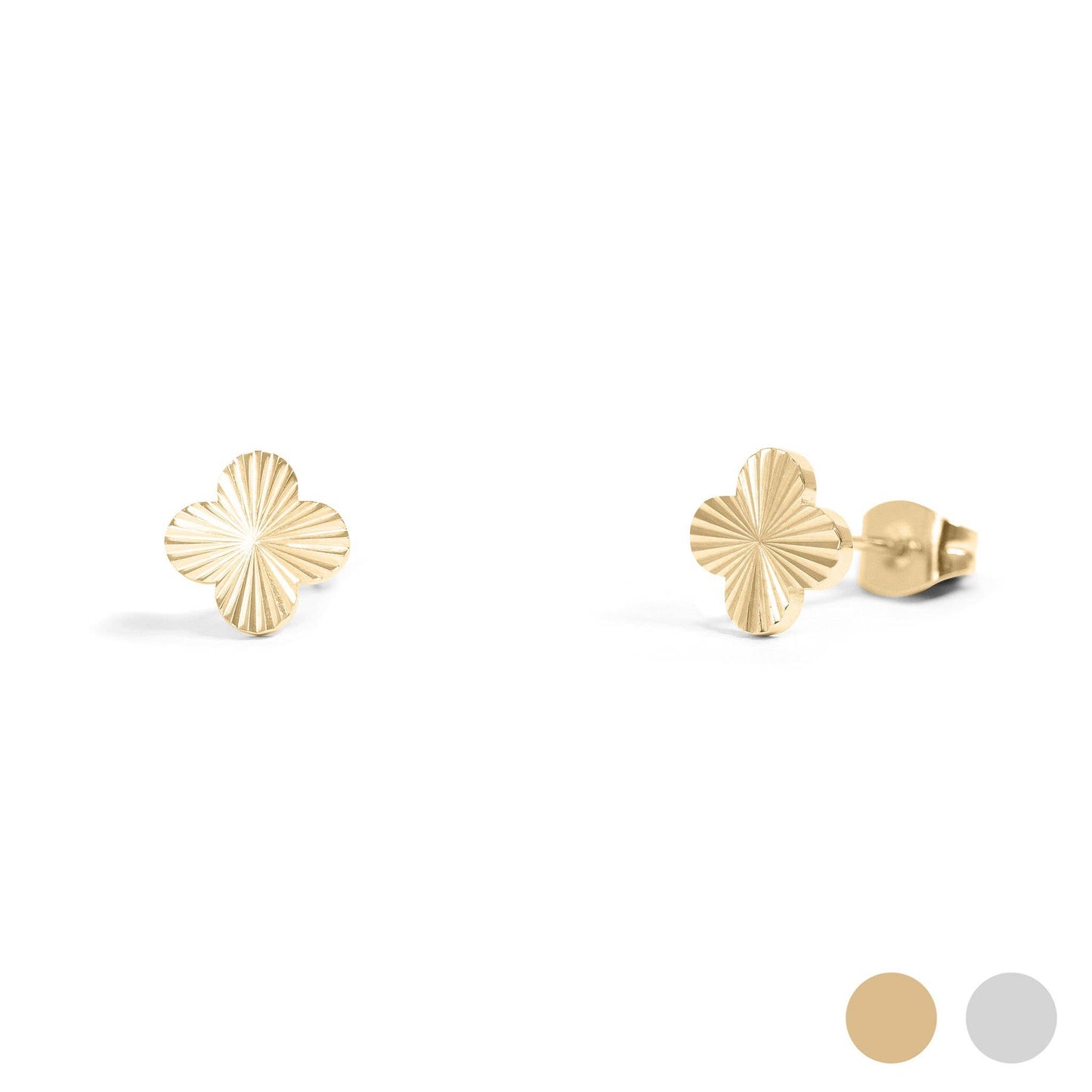 Gold Clover Stud Earrings