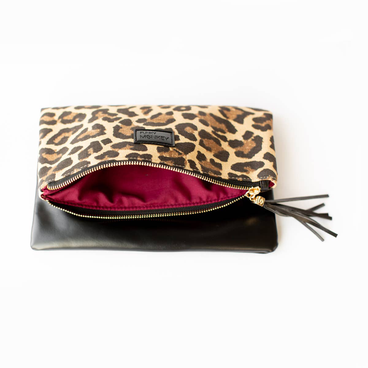 Foldover Wristlet Clutch: Leopard