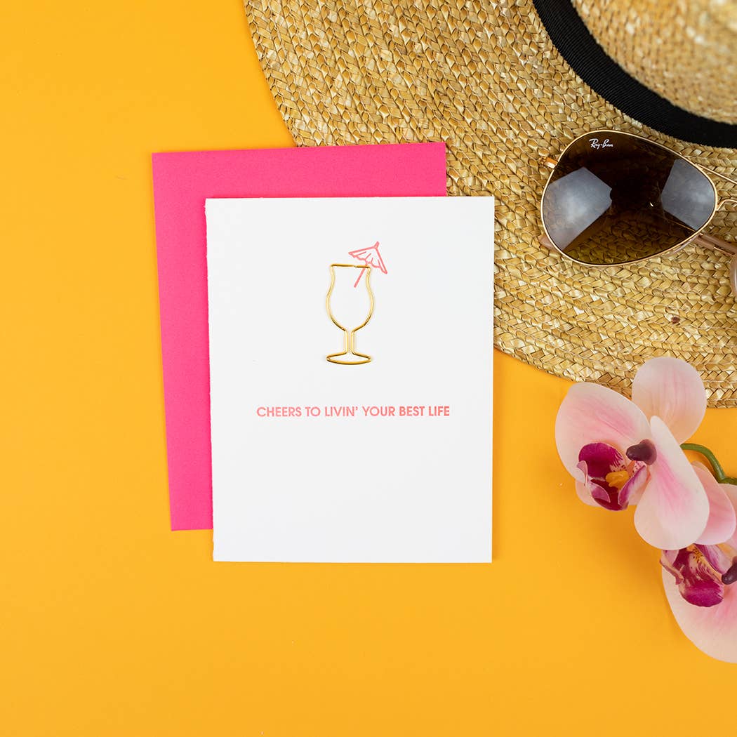 Cheers To Living Your Best Life - Daiquiri Paper Clip Letter