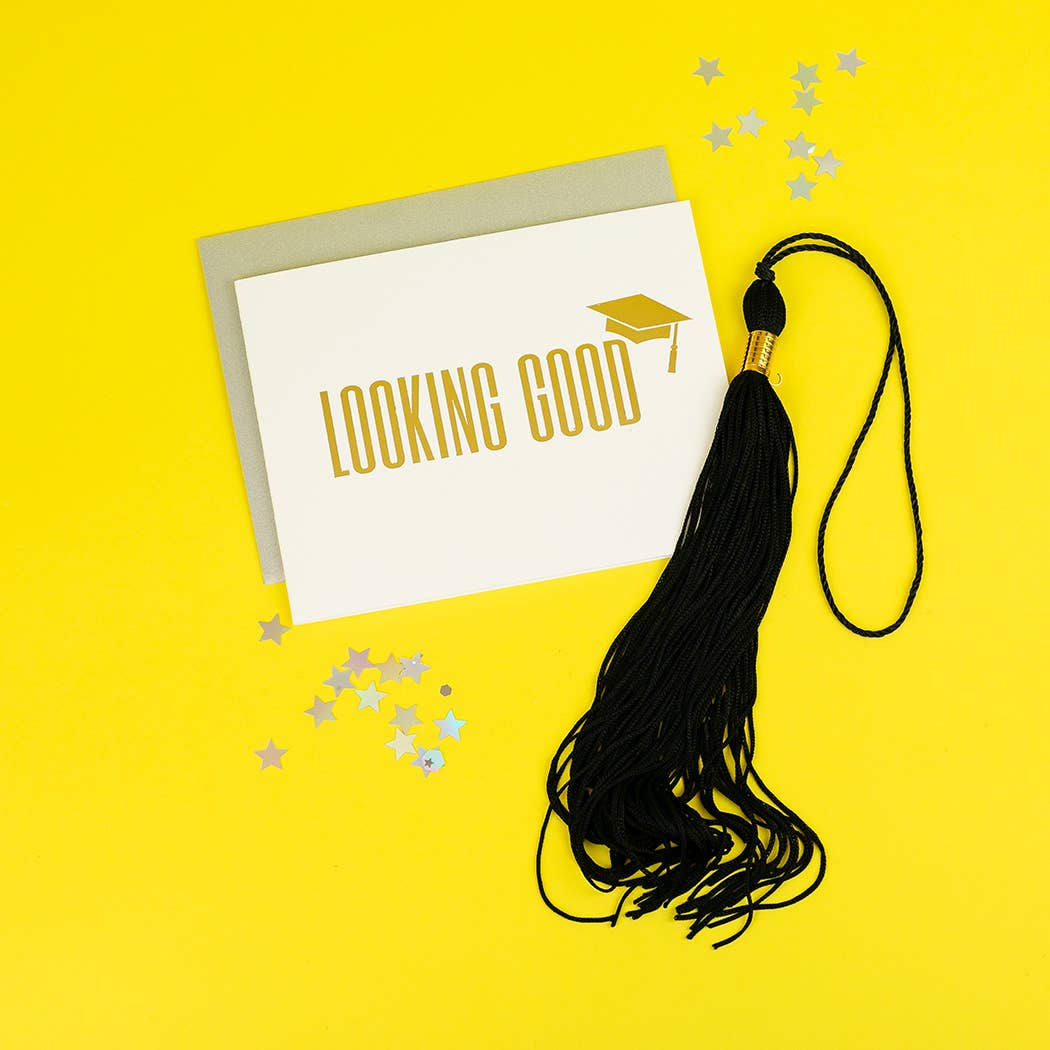Looking Good Grad Letterpress Greeting Card
