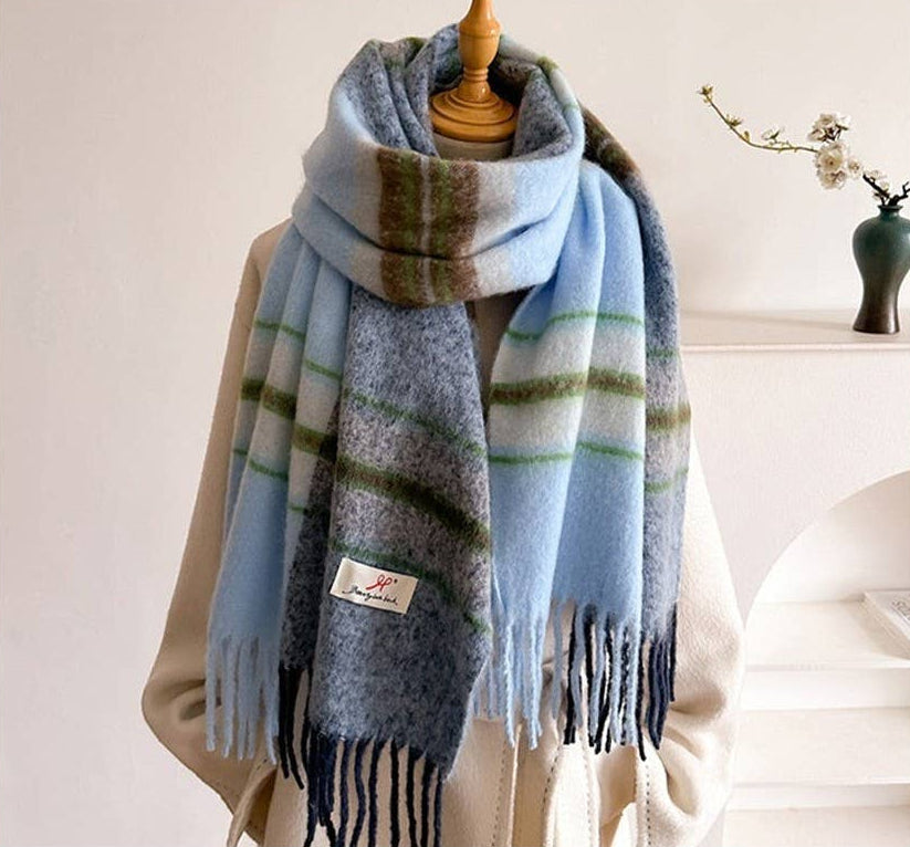 Soft Gradient Knit Tassel Scarf/Wrap/Shawl