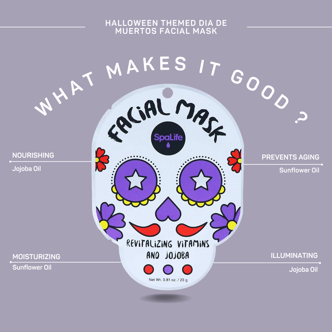 Halloween Dia de Muertos Inspired Skincare Sheet Mask