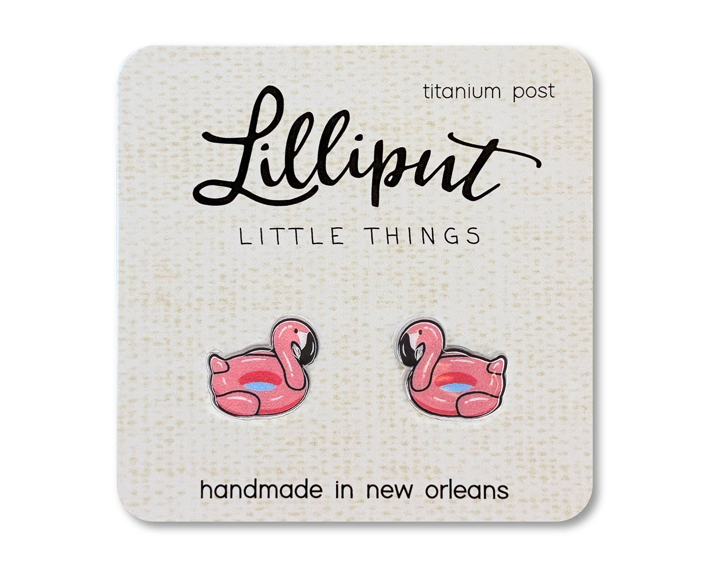 Flamingo Pool Floaty Earrings // Pink Flamingo