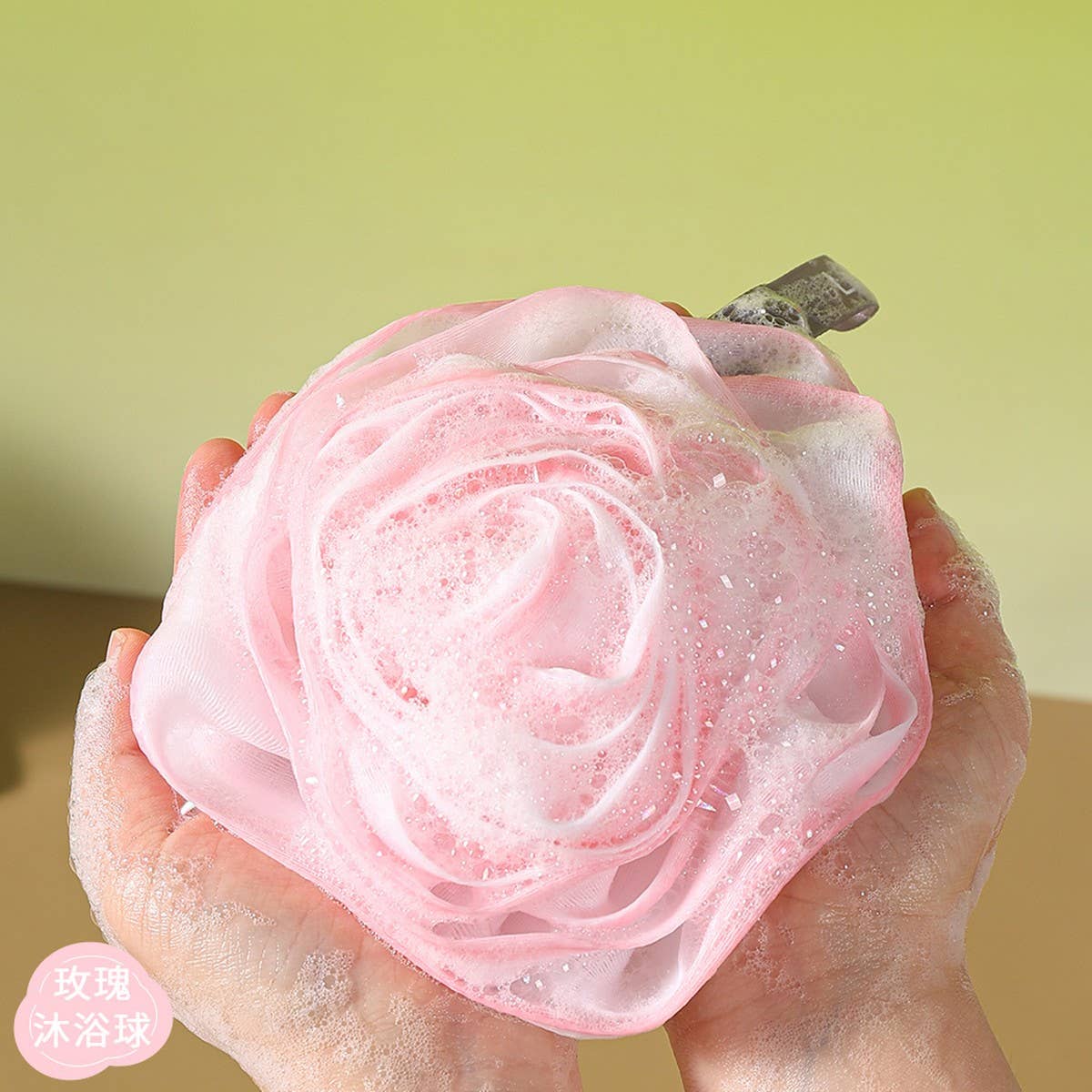 Rose Flower Bath Pouf | Shower Loofah & Body Wash Sponge