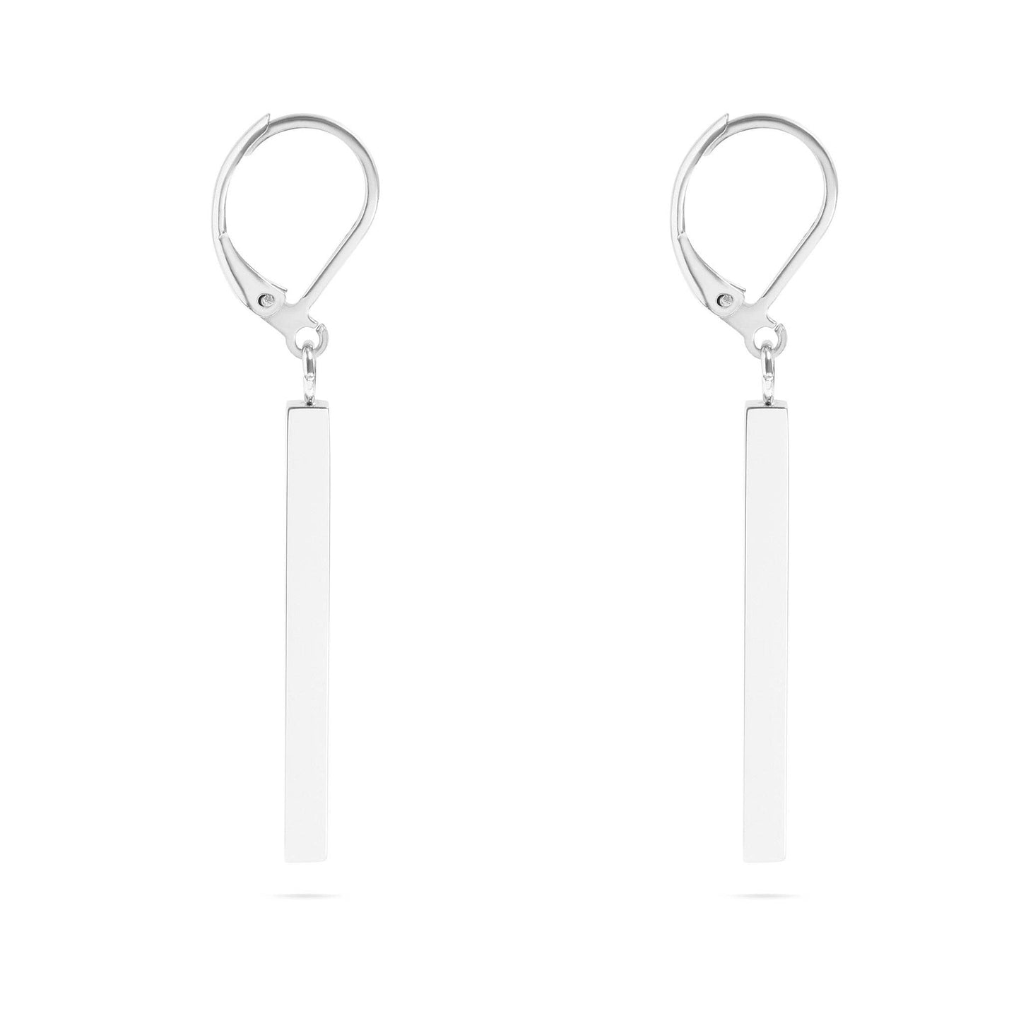 Stainless Steel Dangle Vertical Drop Bar Earrings