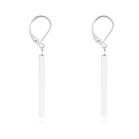 Stainless Steel Dangle Vertical Drop Bar Earrings
