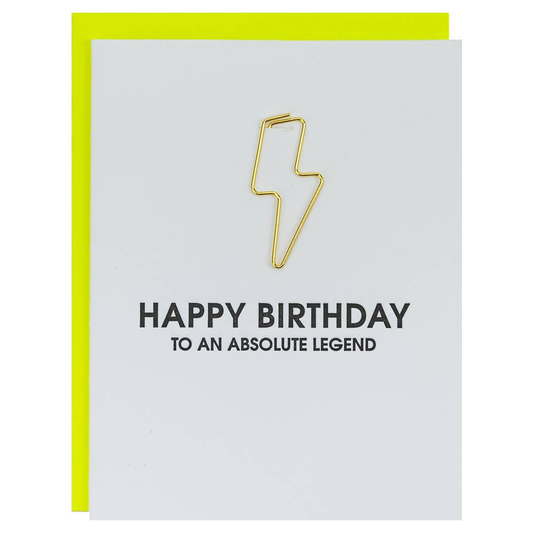 Absolute Legend Paper Clip Letterpress Greeting Card