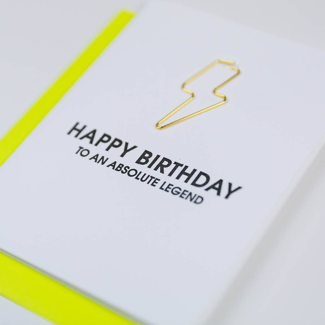 Absolute Legend Paper Clip Letterpress Greeting Card