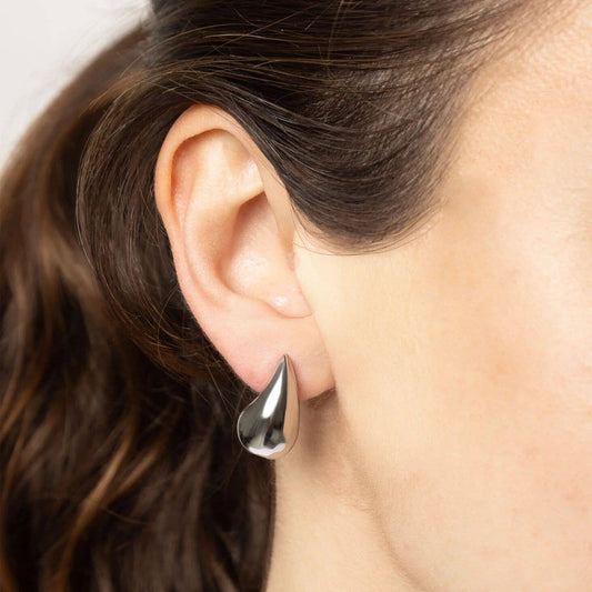 Stainless Steel Tear Drop Stud Earrings