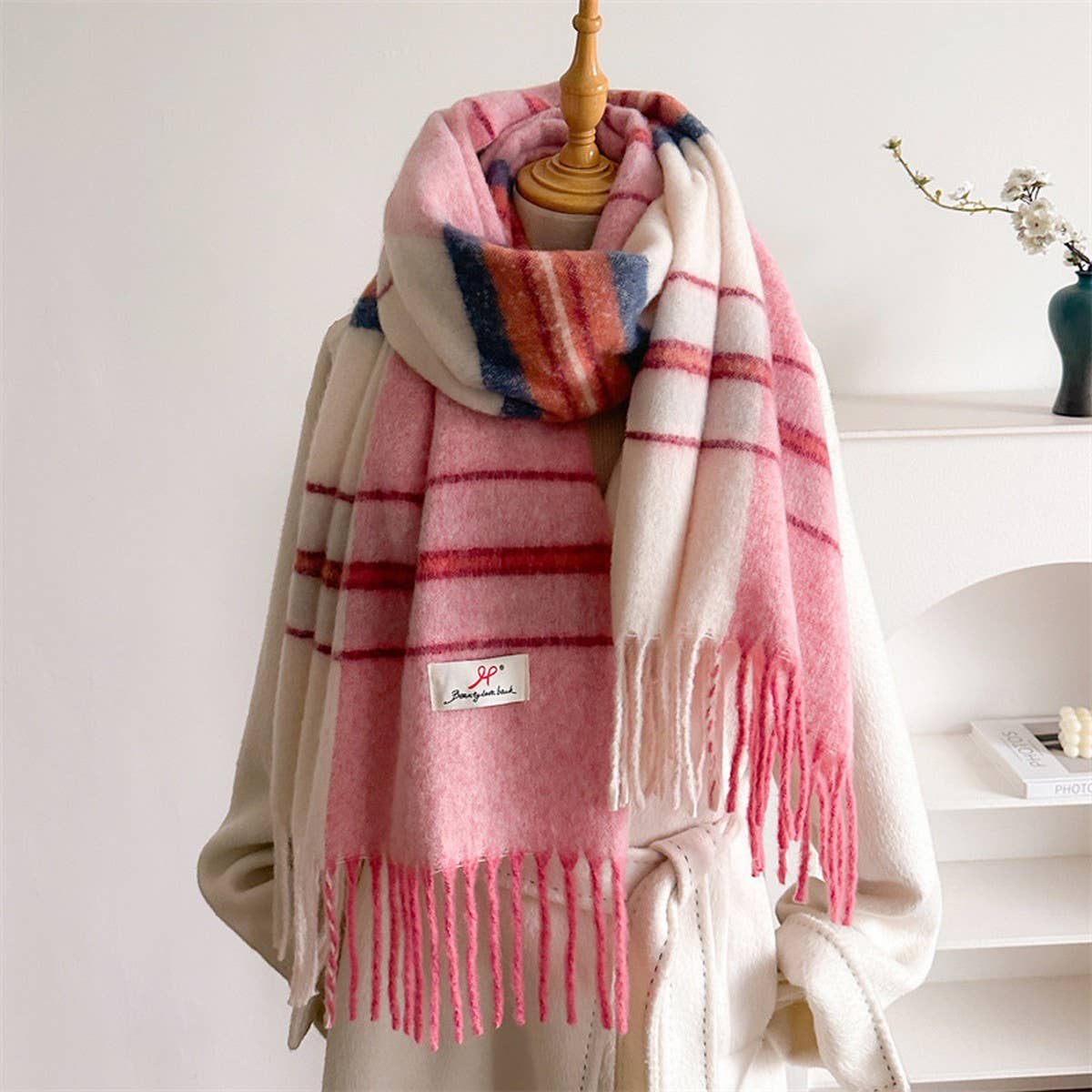 Soft Gradient Knit Tassel Scarf/Wrap/Shawl
