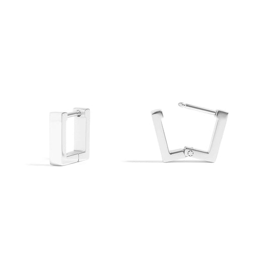 Stainless Steel Square Huggie Earrings