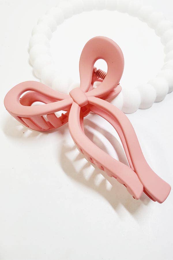 Matte Pastel Tone Ribbon Shaped Hair Claw Clip