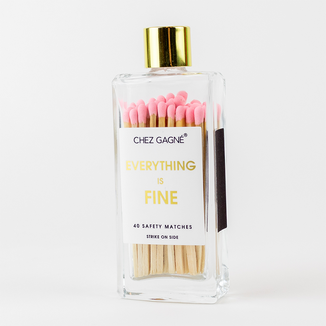 Everything is Fine Matches - Glass Bottle Matchsticks Light Pink