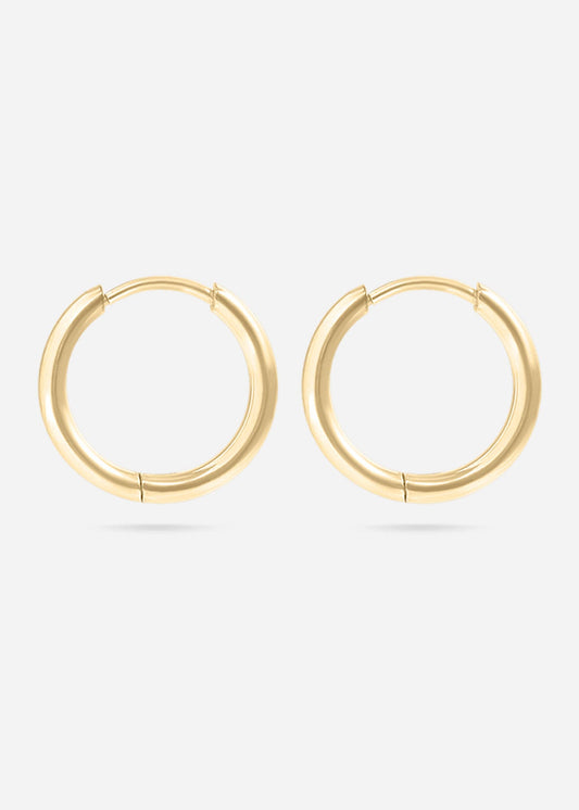 Gold Classic Hoop Huggie Earrings / 8mm