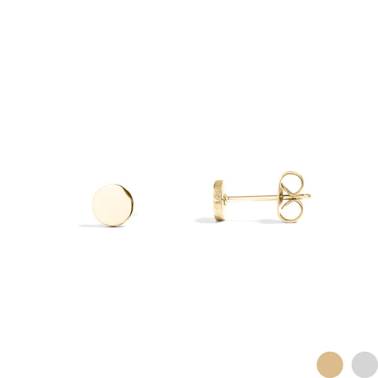 Gold Round Stud Earrings