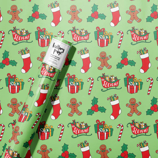 Traditional Christmas Wrapping Paper Roll