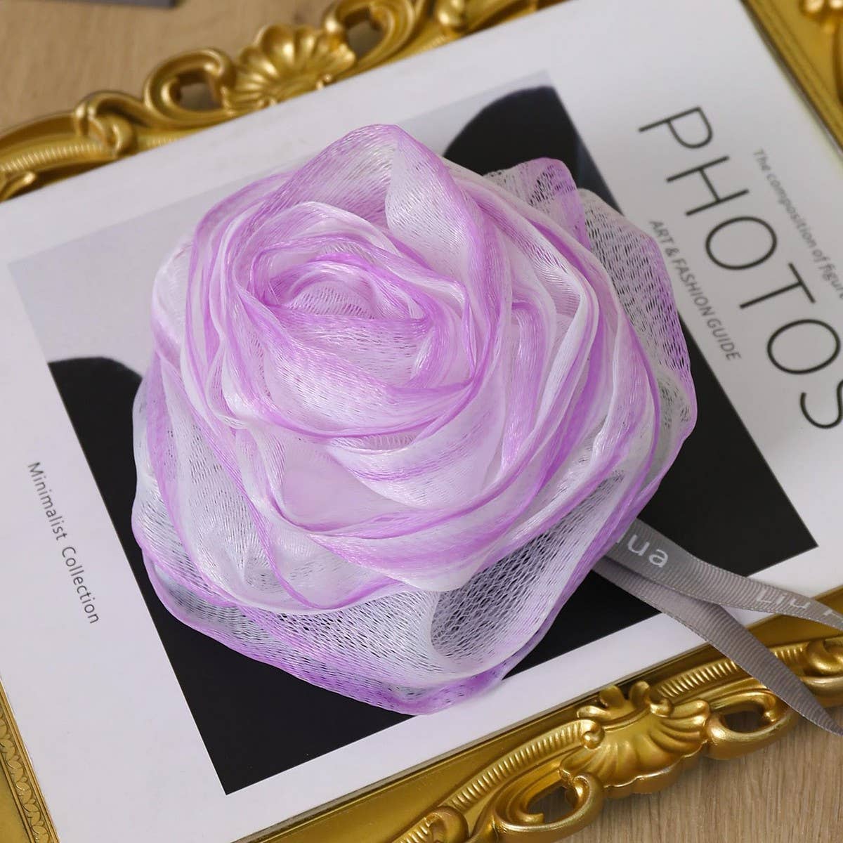 Rose Flower Bath Pouf | Shower Loofah & Body Wash Sponge