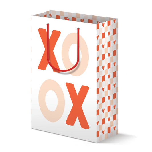 XOXO & Checkered Pink, Red Gift Bag