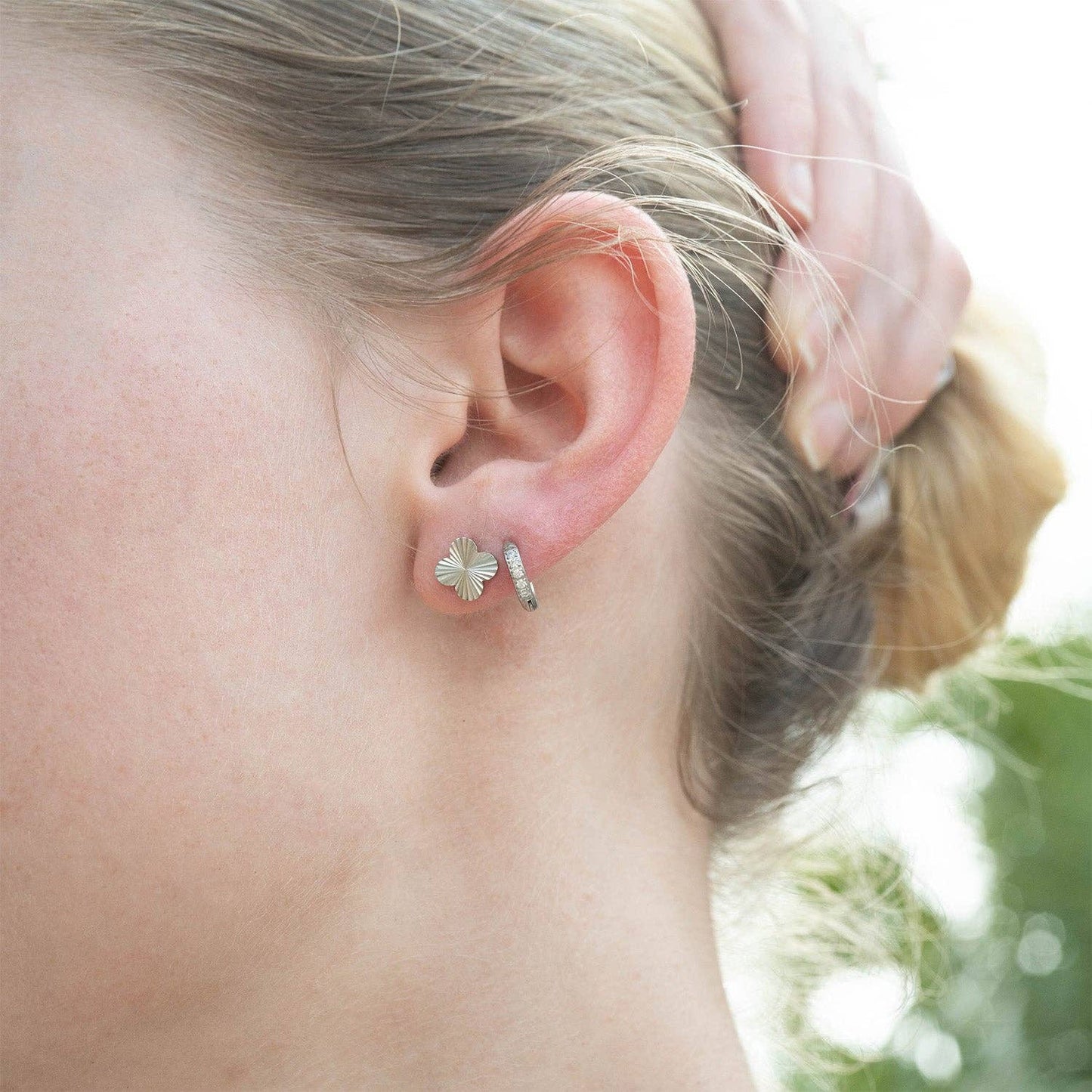 Stainless Steel Clover Stud Earrings