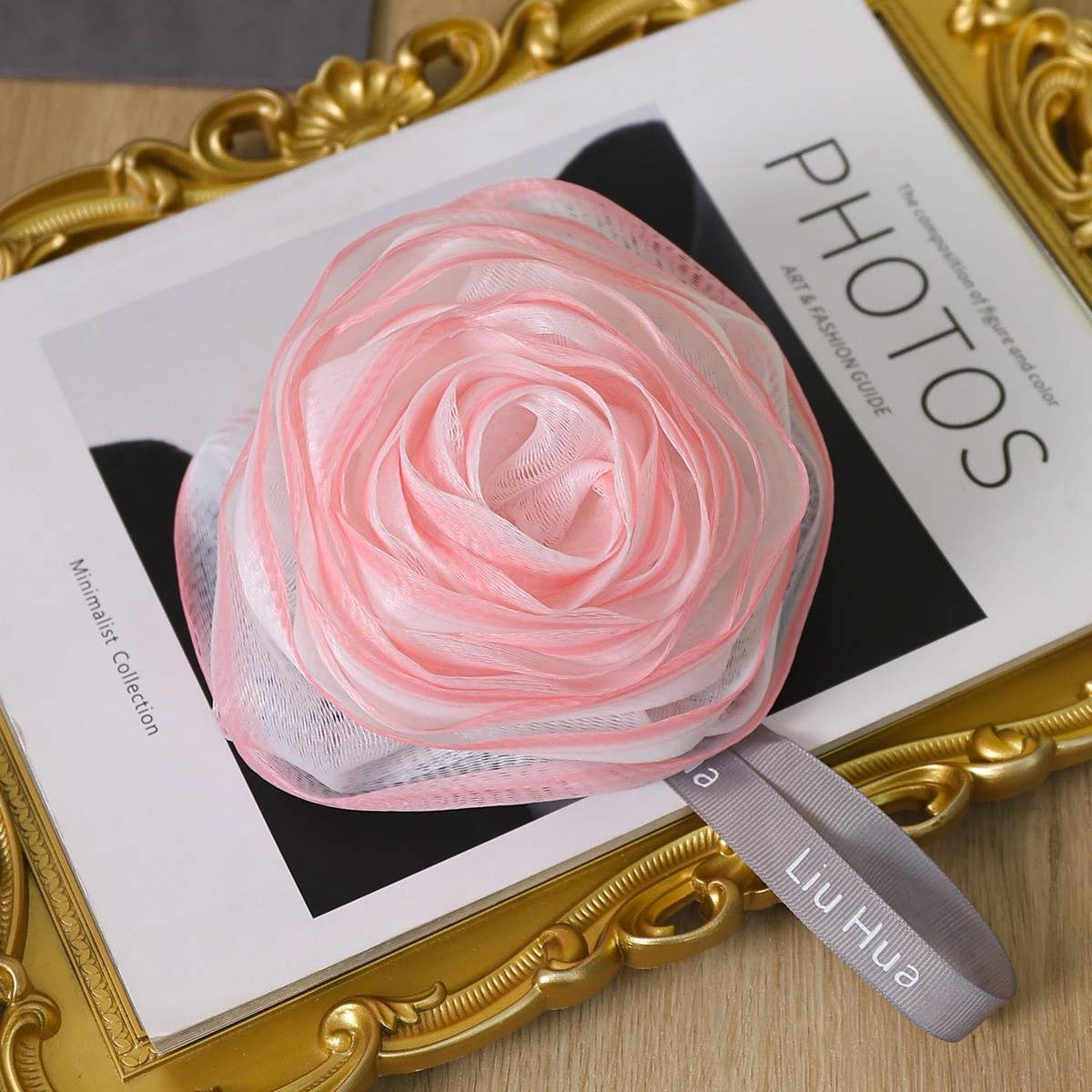 Rose Flower Bath Pouf | Shower Loofah & Body Wash Sponge