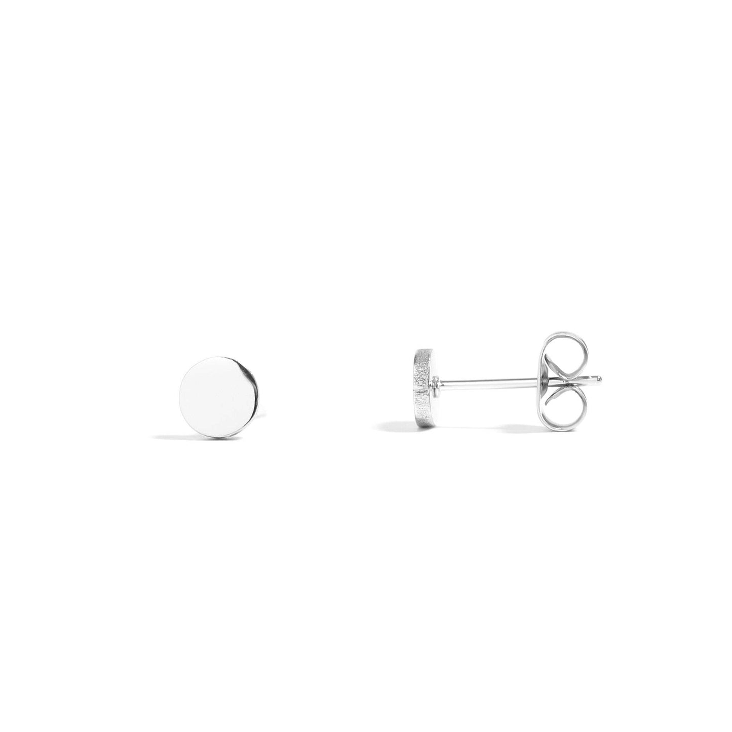 Stainless Steel Round Stud Earrings