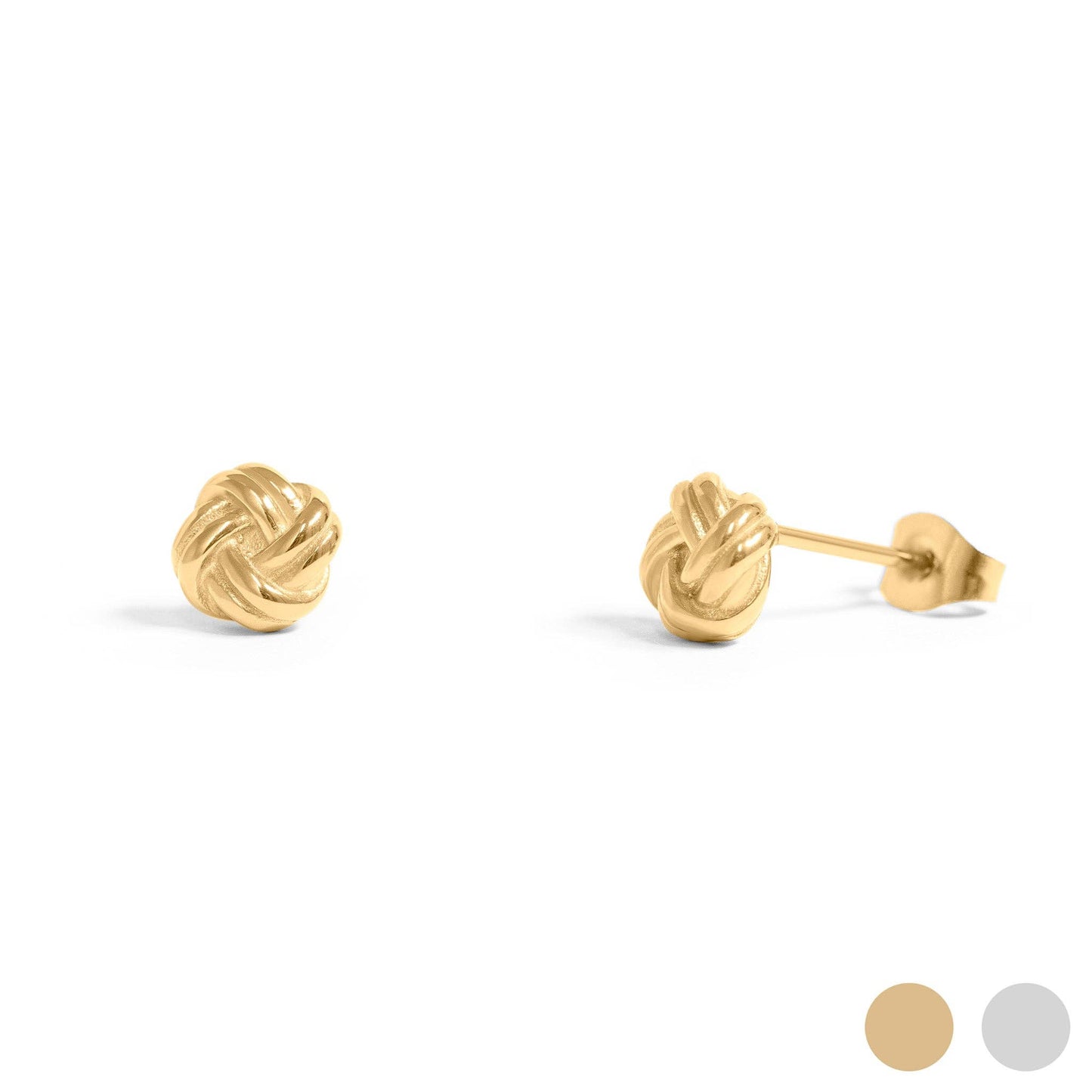 Gold Knot Stud Earrings