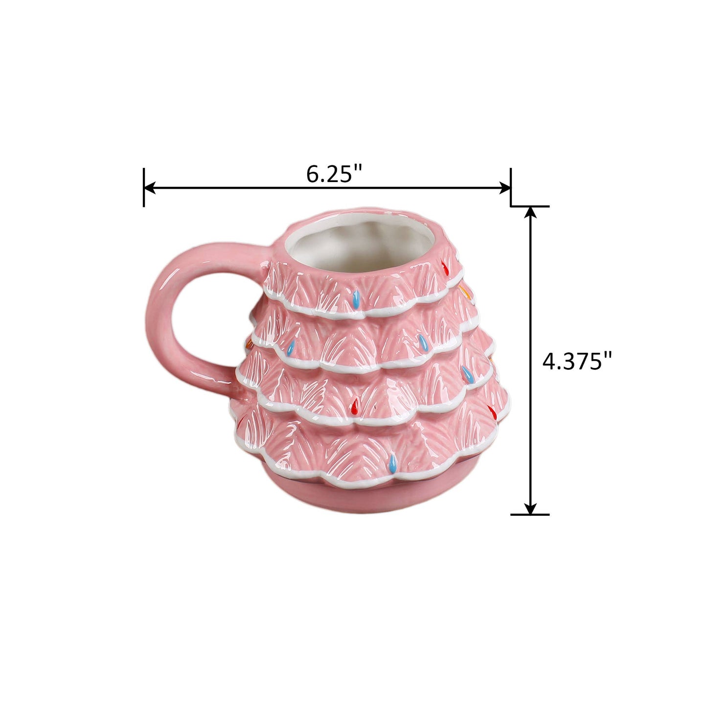 18oz Pink Xmas Tree  Ceramic Mug