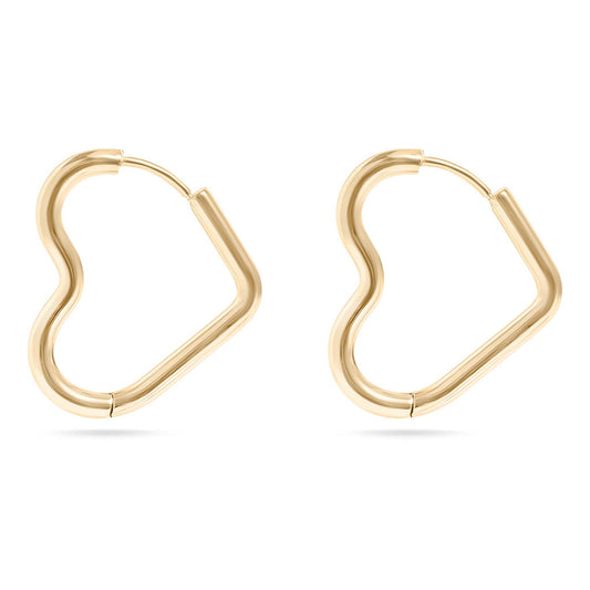 Gold Heart Hoop Earrings