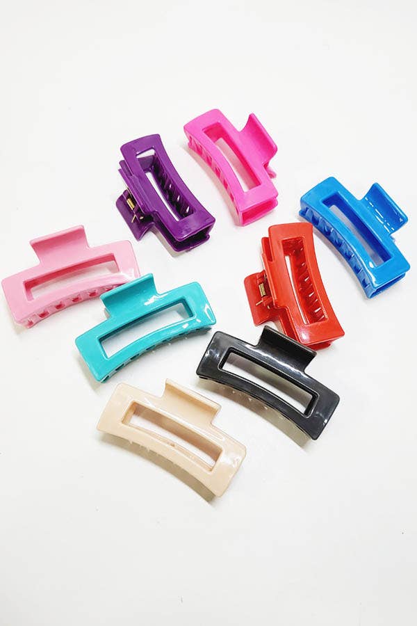 Glossy Color Hair Claw Clip