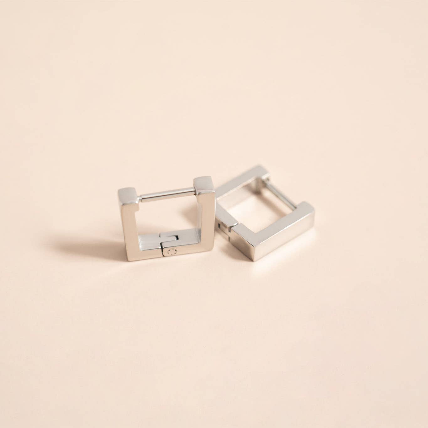 Stainless Steel Square Huggie Earrings