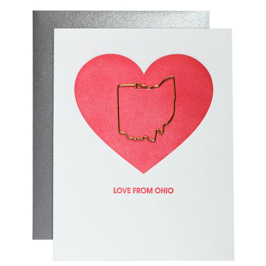 Love From Ohio - Paper Clip Letterpress Greeting Card