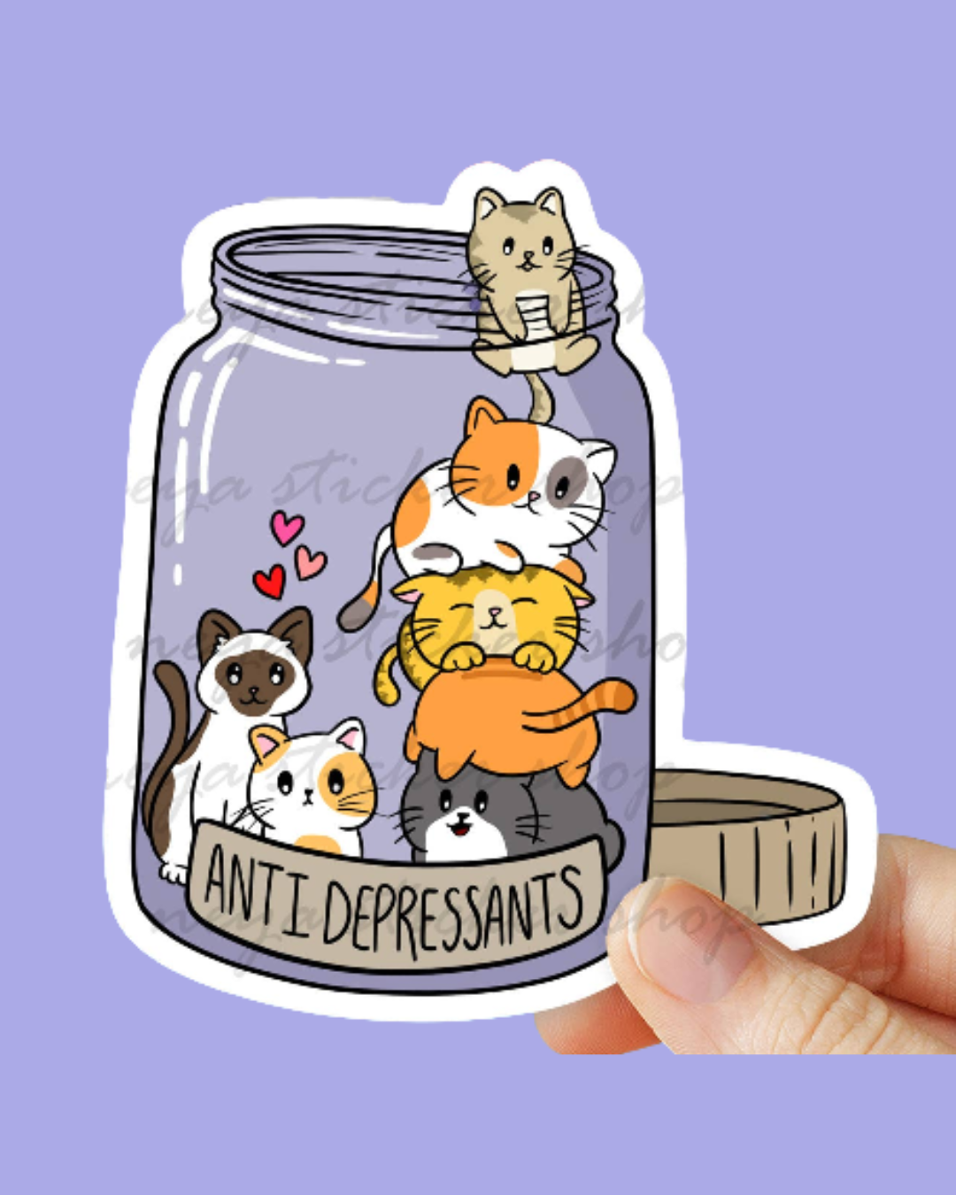 Antidepressant Cats Sticker