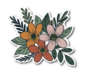 Terra Cotta Flowers Sticker