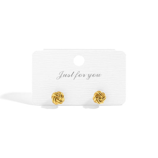 Gold Knot Stud Earrings
