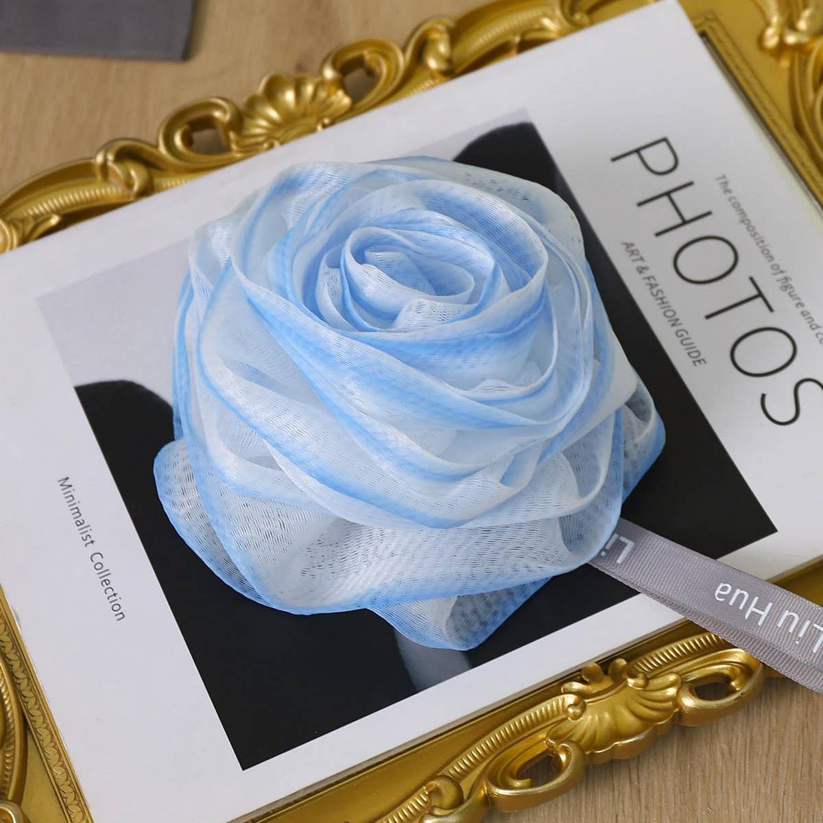Rose Flower Bath Pouf | Shower Loofah & Body Wash Sponge