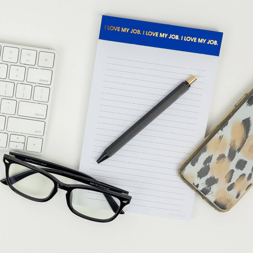I Love My Job - Lined Notepad - Perforated Sheets - Navy Blue