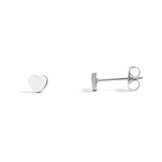 Stainless Steel Heart Stud Earrings