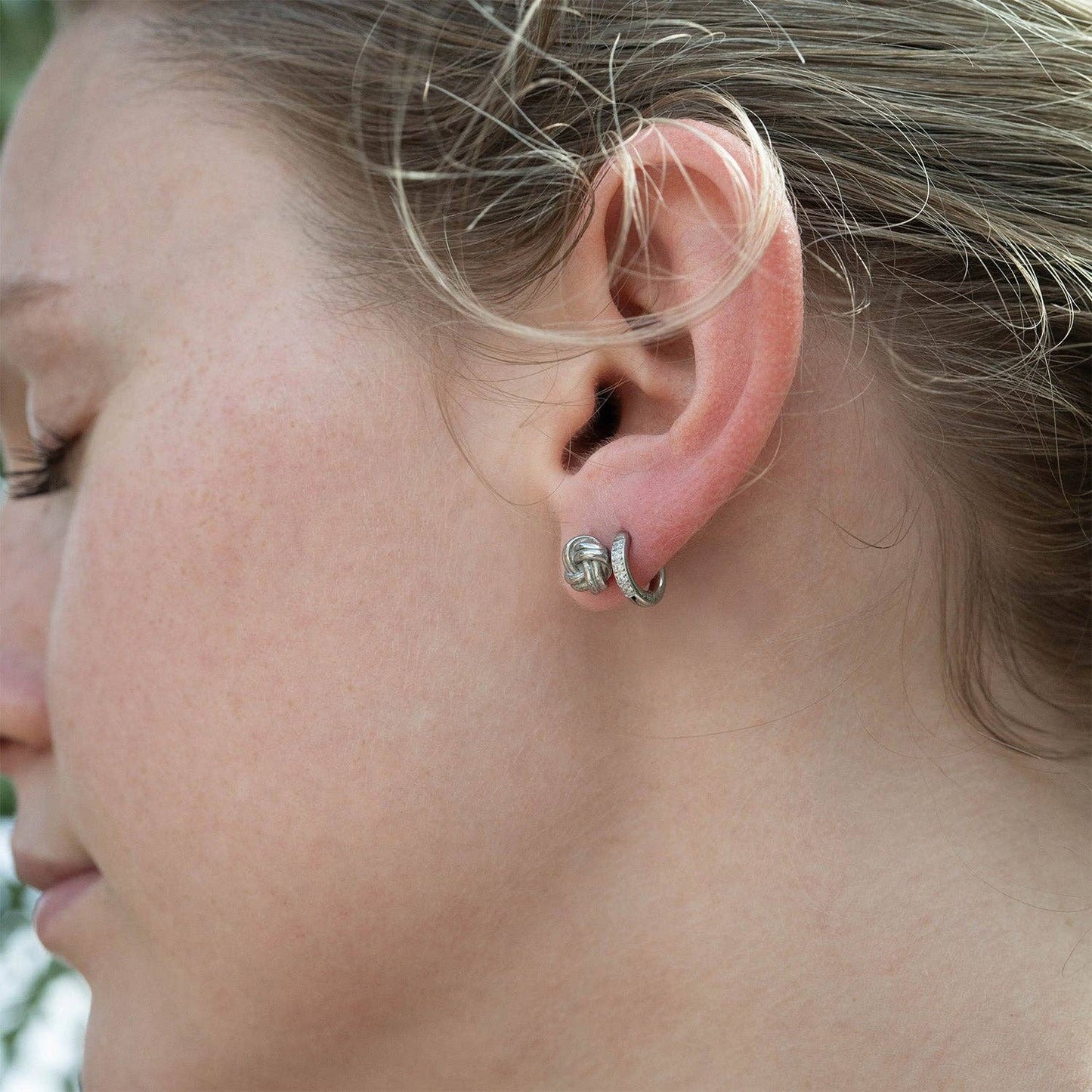 Stainless Steel Knot Stud Earrings