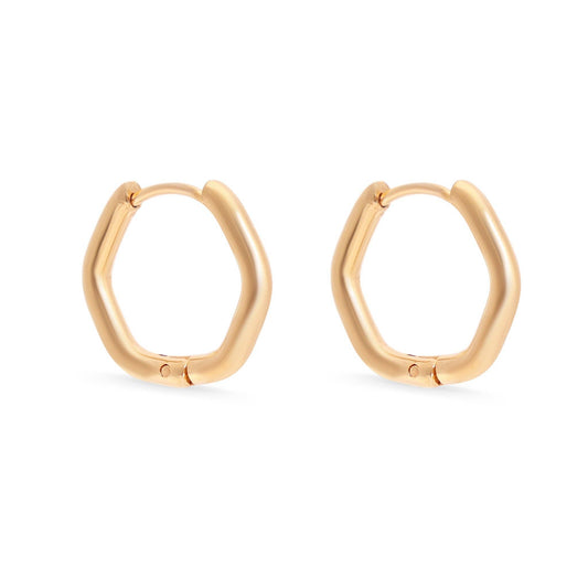 Gold Geometric Huggie Hoop Earrings