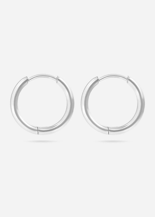Stainless Steel Classic Hoop Huggie Earrings / 8mm